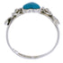 Genuine Sterling Silver Turquoise Heart Flower Ring Size 5-1/4 UX34891